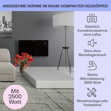 Klarstein Heizstrahler Bansin Cristal 2500, 2500 W, Heizgerät Heizstrahler Heizung Mobil LED Touch App