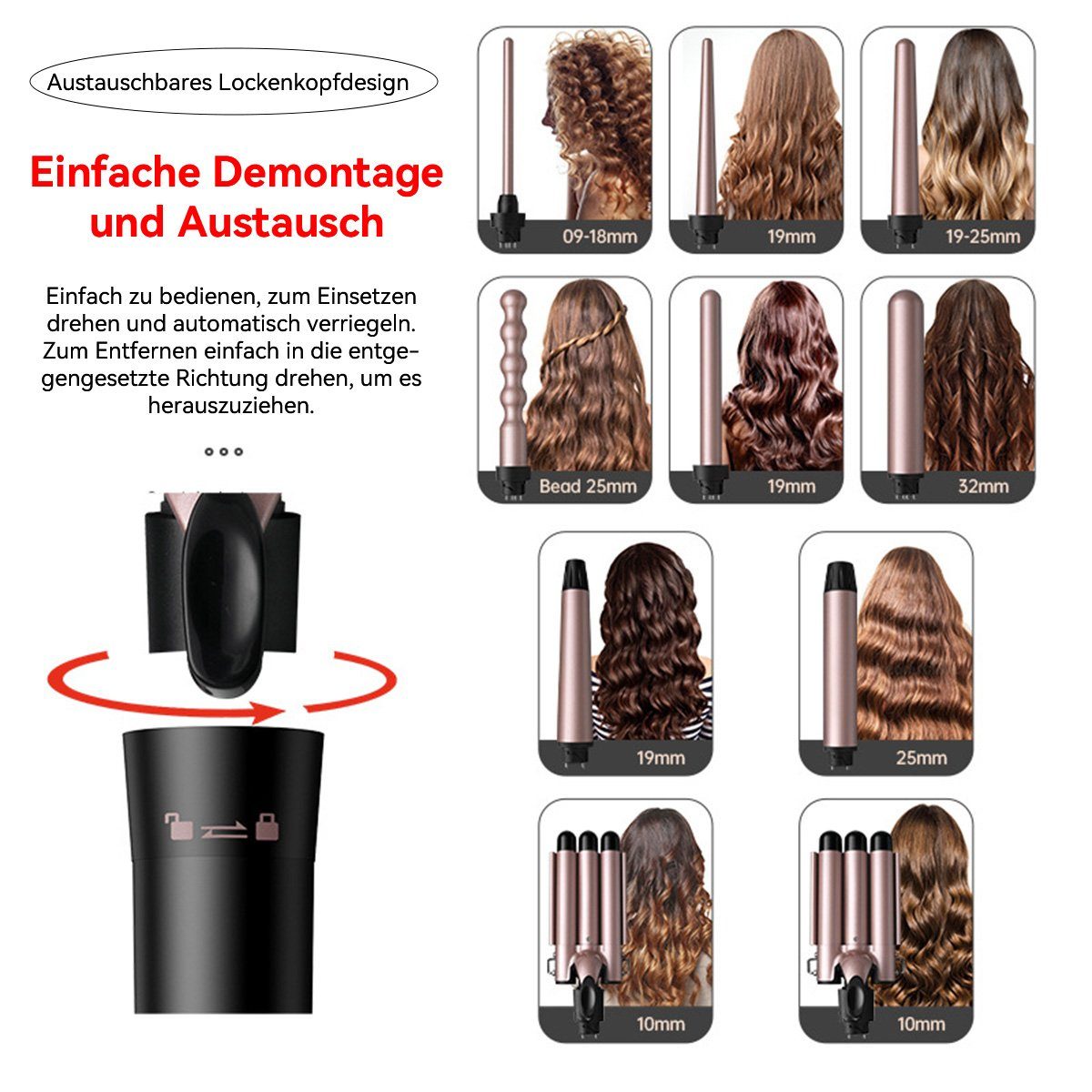 DOPWii Lockenstab 5 in 1 Lockenstab mit 2/4 Temperaturstufen,LCD-Display,36 günstig online kaufen