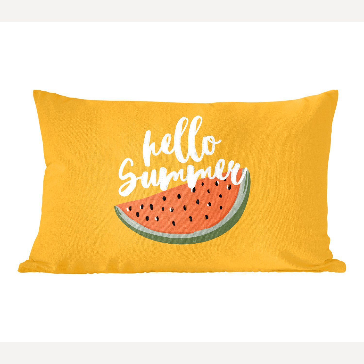 MuchoWow Dekokissen Sommer - Wassermelone - Orange, Wohzimmer Dekoration, Zierkissen, Dekokissen mit Füllung, Schlafzimmer