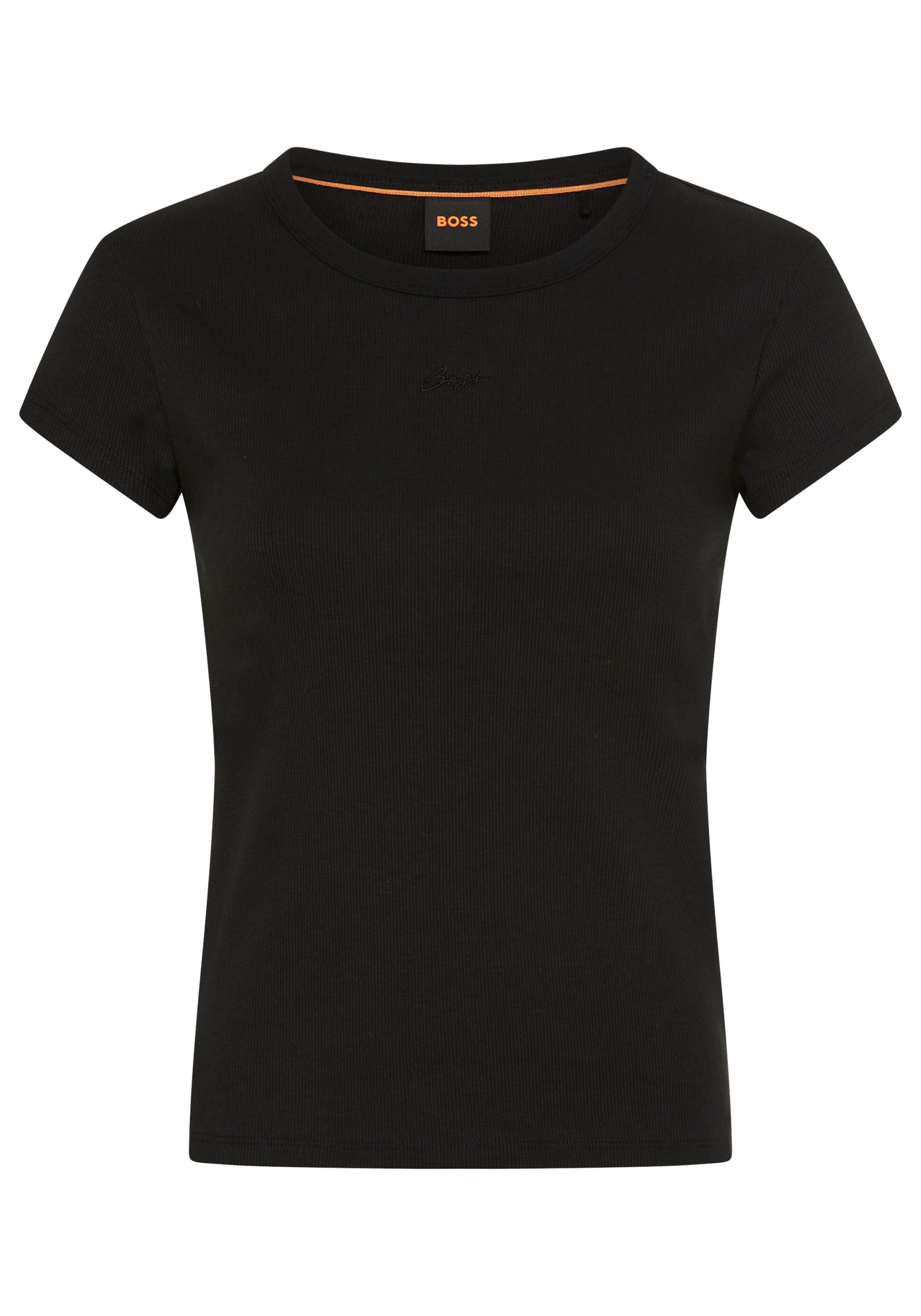 BOSS ORANGE Kurzarmshirt Ecute Premium Damenmode Slim Fit mit Rundhalsausschnitt