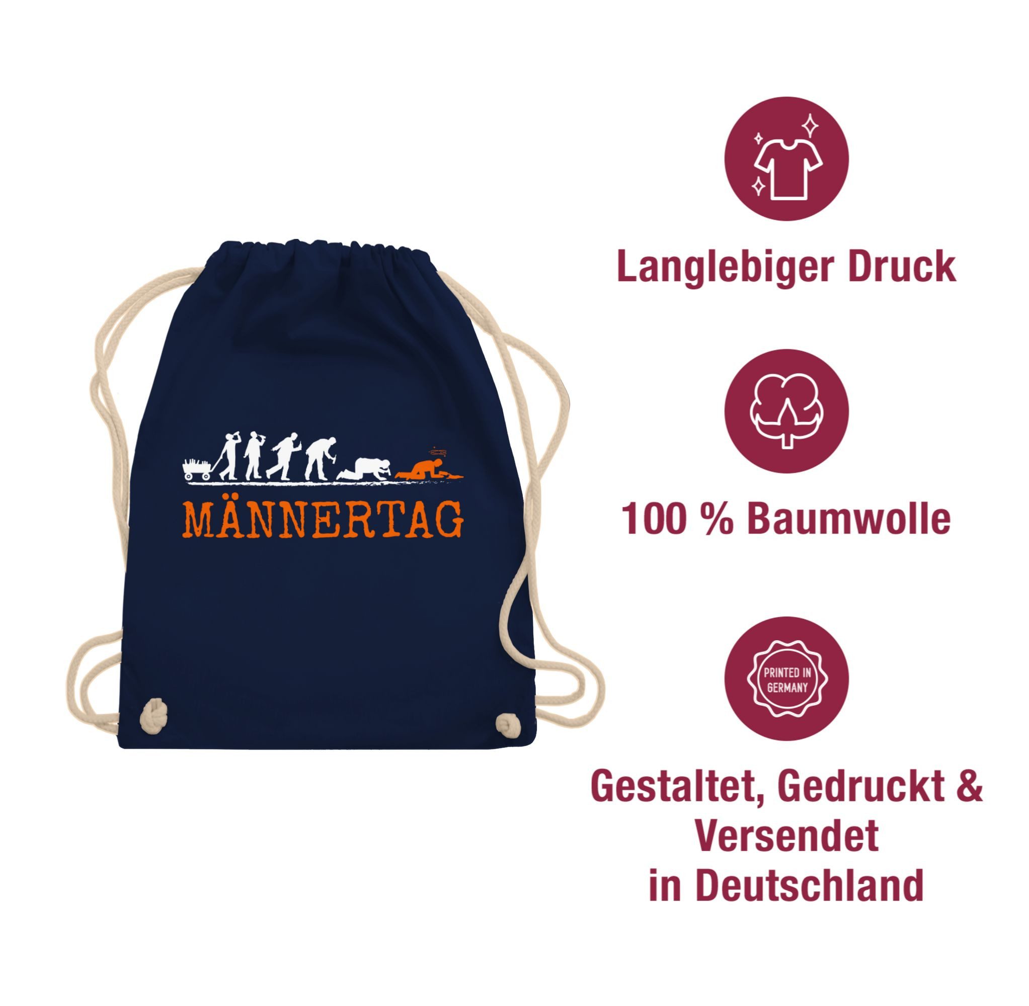 Shirtracer Turnbeutel Männertag Evolution Herrentag I Geschenk Lustig Biertrinker, Vatertag Geschenk