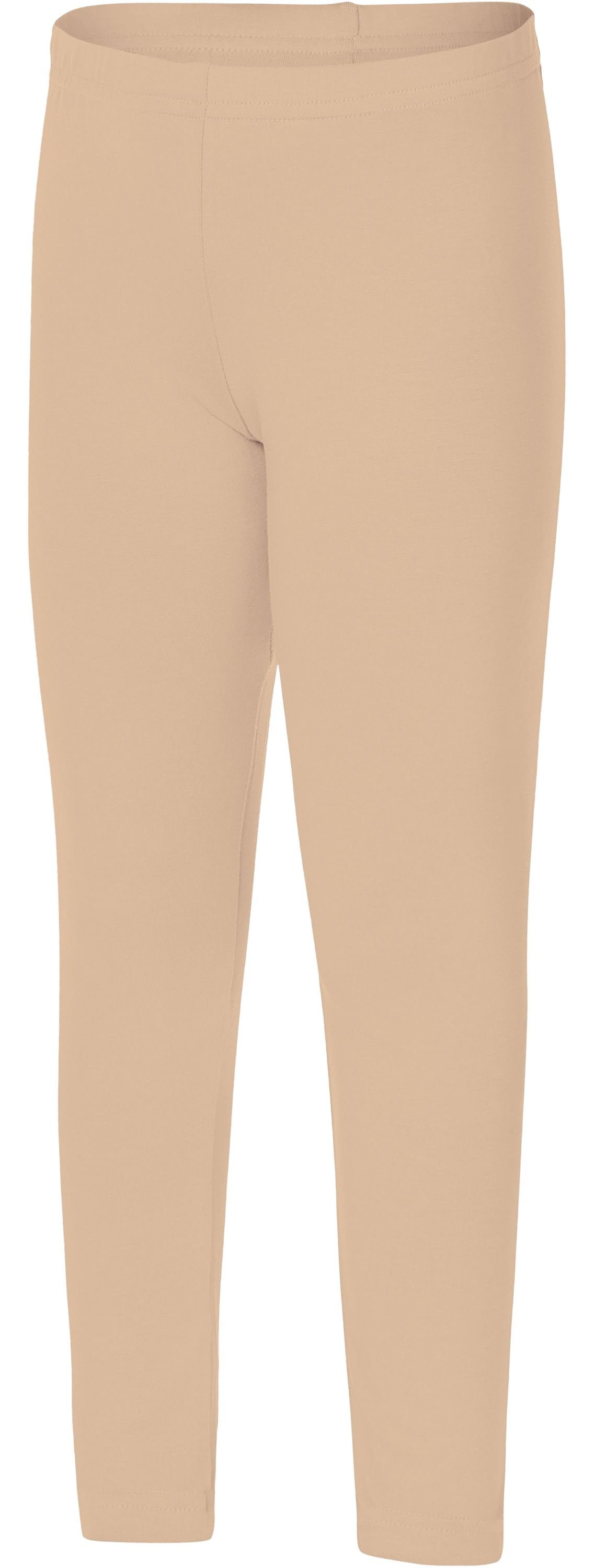 Mädchen Merry elastischer Style Baumwolle (1-tlg) Bund MS10-225 Leggings aus Leggings Sand Lange