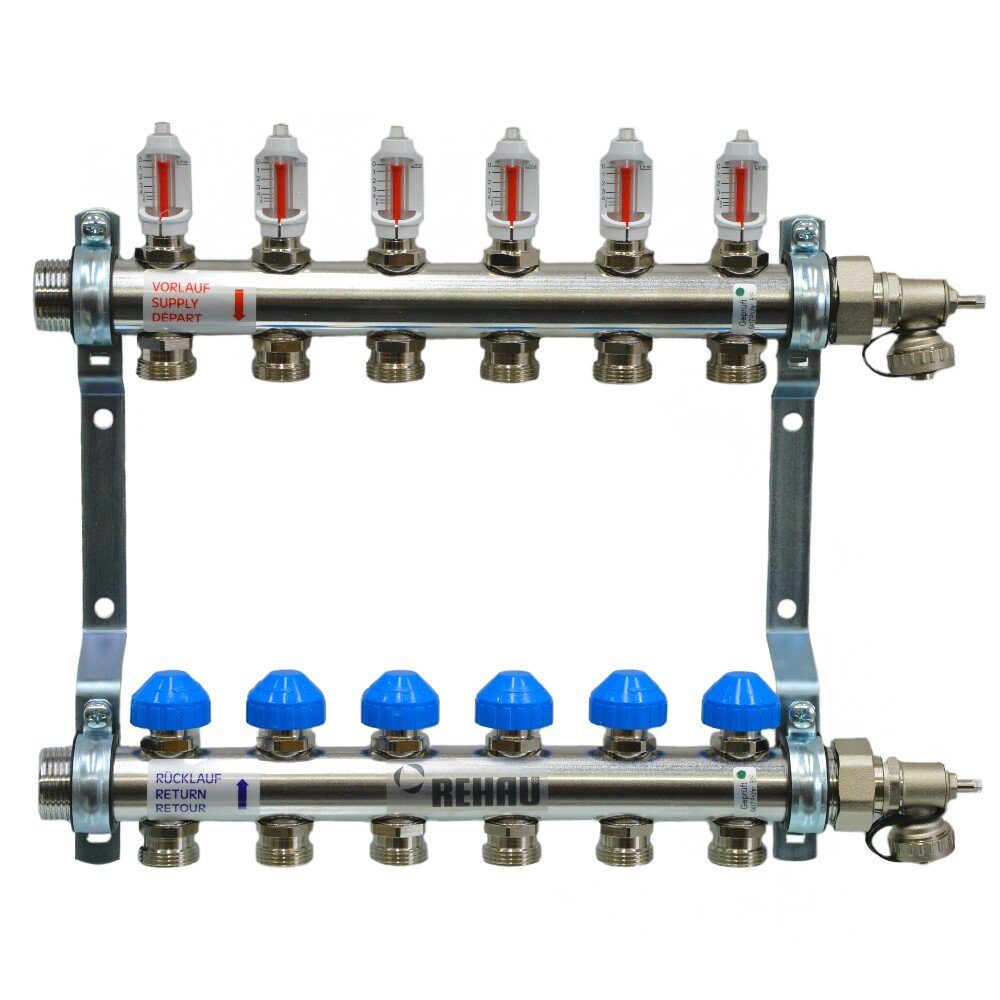Rehau Fußbodenheizung Rehau Heizkreisverteiler für 6 Heizkreise, HKV-D