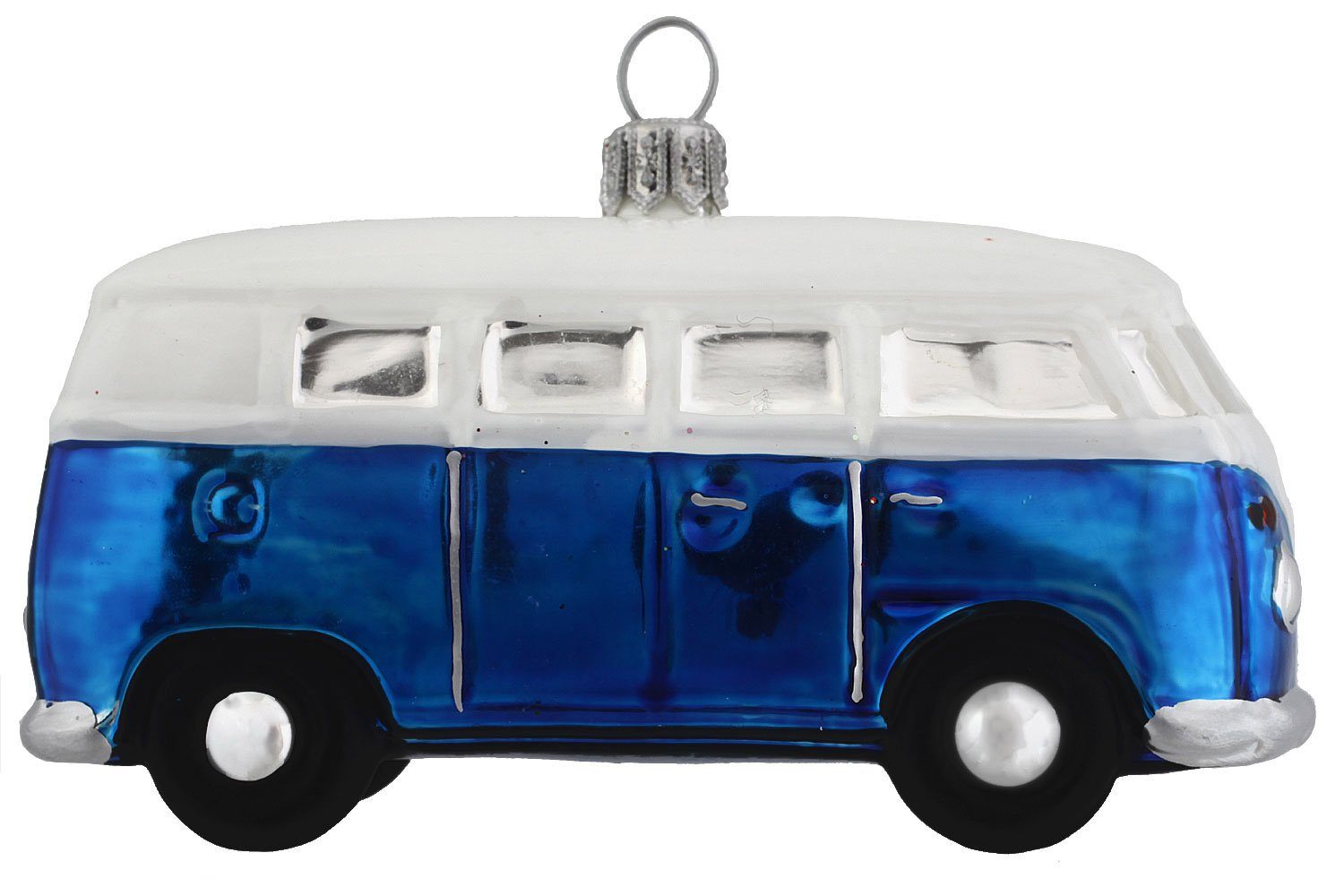 blau Bus - - mundgeblasen Licensed VW Official handdekoriert Weihnachtskontor Produkt, Hamburger Dekohänger Christbaumschmuck
