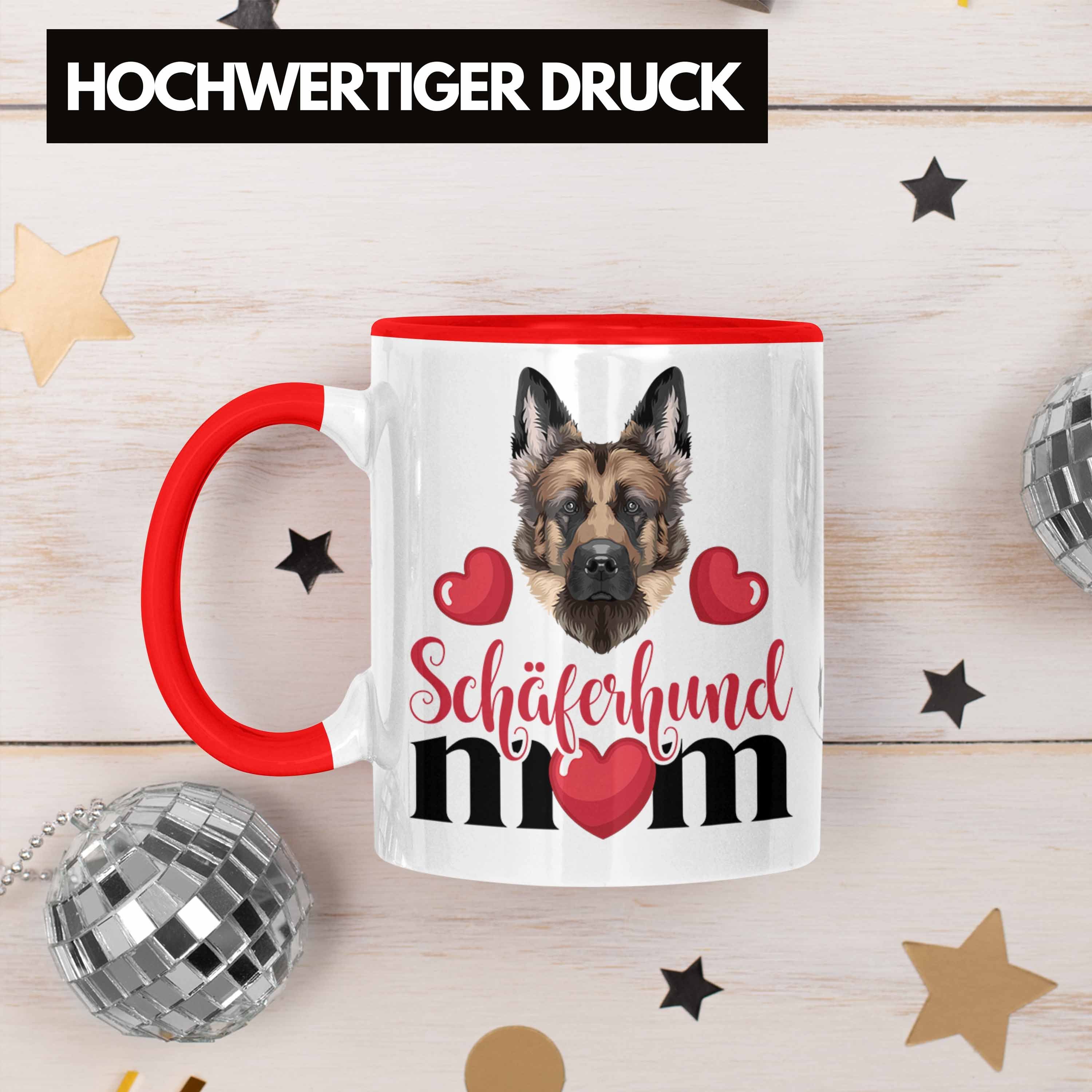 Trendation Tasse Schäferhund Besitzer Mama Geschenk Mom Rot Spruch Geschenki Lustiger Tasse