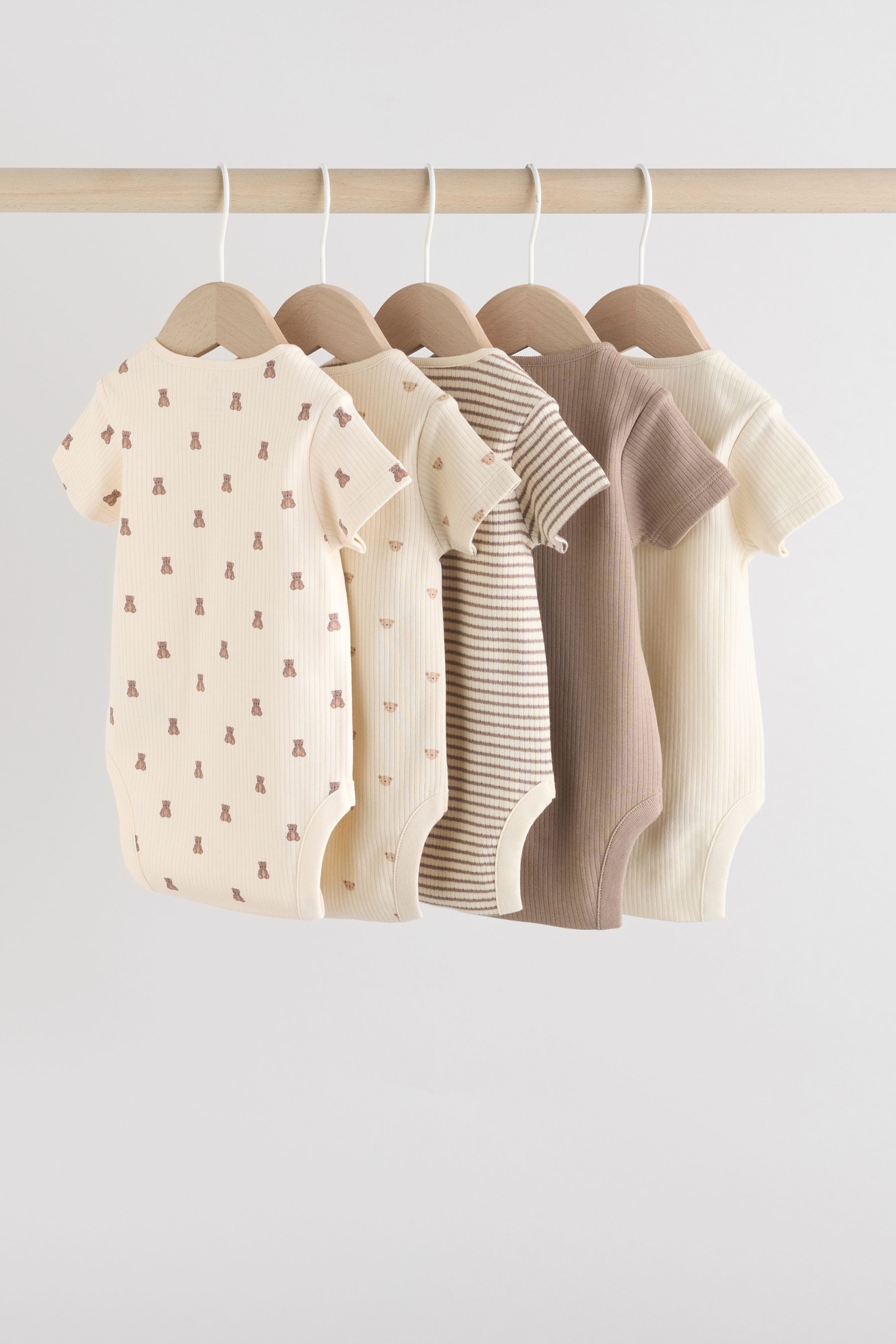 Next Kurzarmbody Kurzärmelige Baby Bodysuits im 5er-Pack (5-tlg)