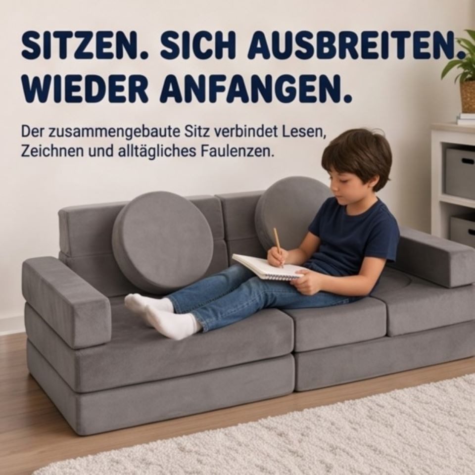 Jiexi Kindersofa Modulares Kindersofa, klappbare Kindercouch für Kinderzimmer – Bild 5 von 5