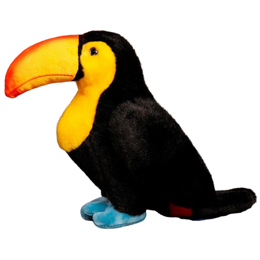 LEAN TOYS Kuscheltier Plüschvogel Tukan Schmusetier (Spar-Set, 1-St., 25 x 16 x 15 cm weich), weicher Plüsch, realistische Tukan-Optik, 25 cm