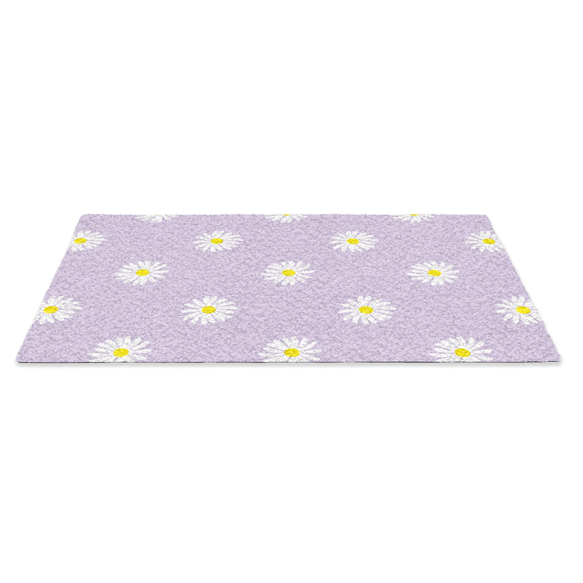 MuchoWow Fußmatte Gänseblümchen - Pastell - Weiß - Lila - Blumen, Rechtecki günstig online kaufen