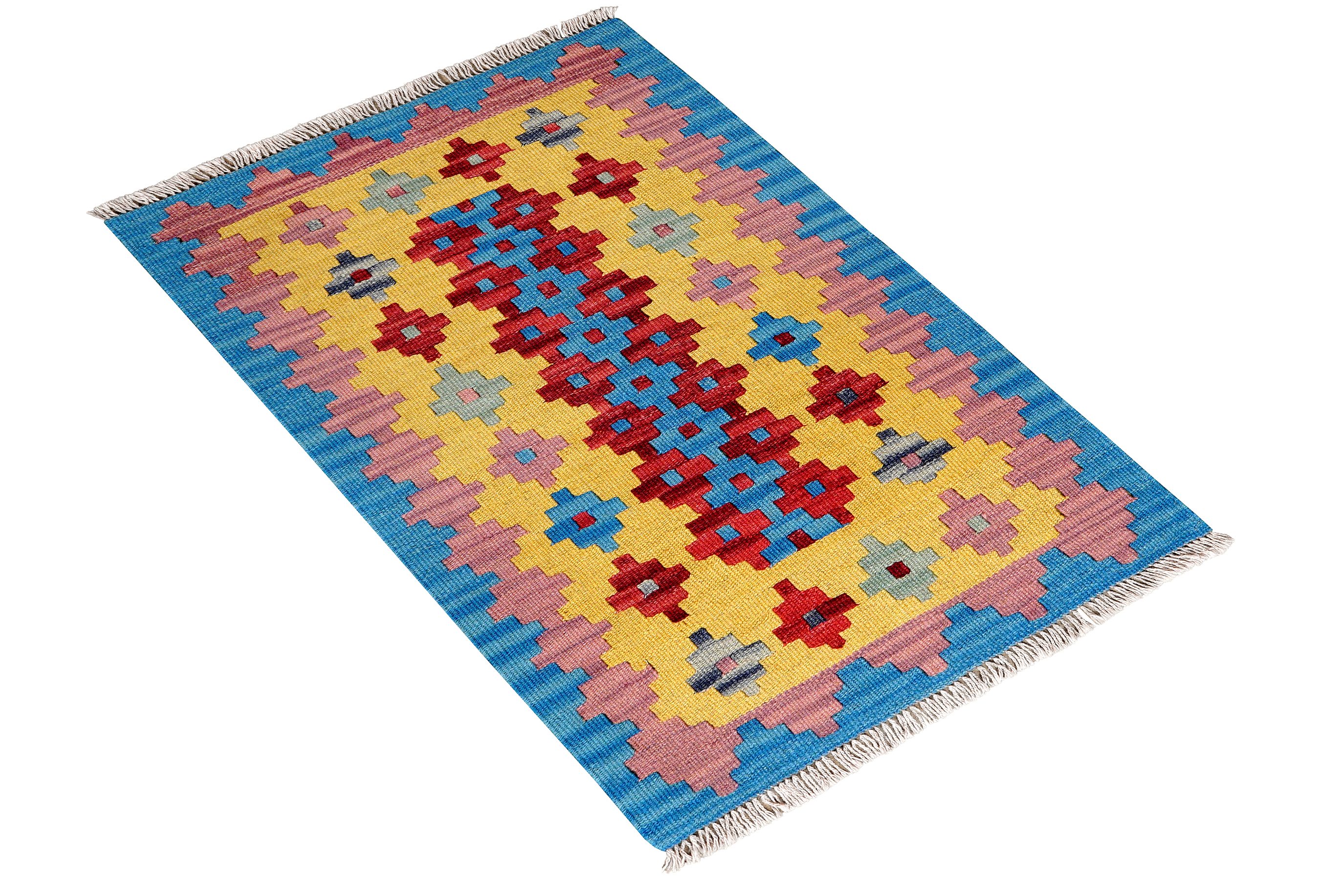Rugtales Teppich Kelim Gashgai 96x62cm, Rechteck, Handgemachtes Unikat, nachhaltig und fair gefertigt