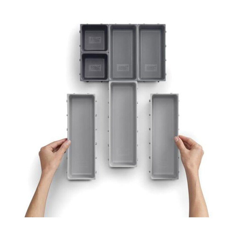 Joseph Joseph Organizer Schubladenorganizer 7tlg. grau DrawerStore, Deckel zu Schüssel Margrethe, 28,80cm, Polypropylen, transparent