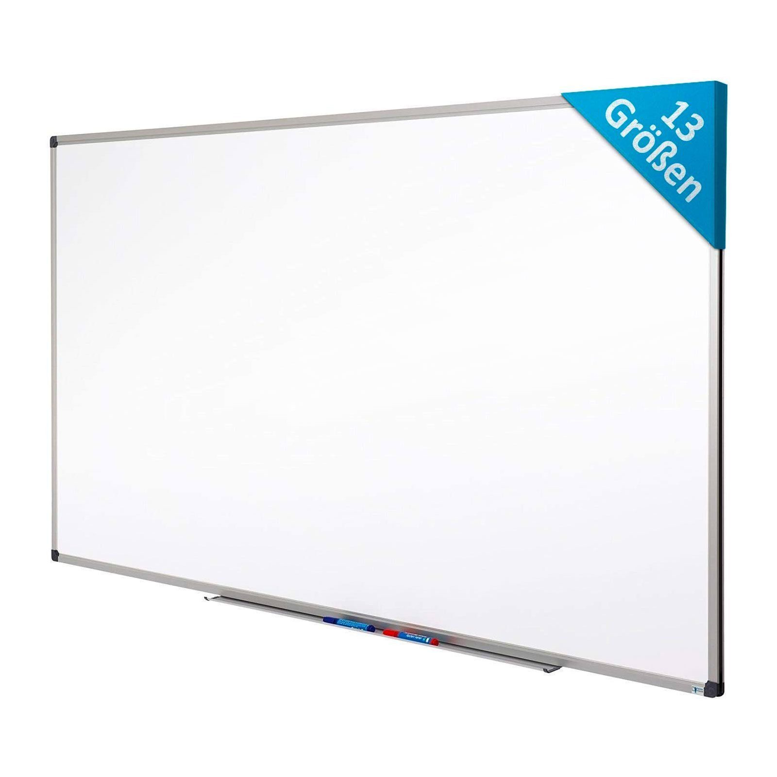 Karat Wandtafel Whiteboard, verschiedene Größen, Ablageschale für Marker, Magnettafel, Lackiert & Kratzfest
