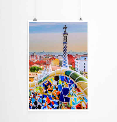 Sinus Art Poster 60x90cm Poster Bild - Park Guell in Barcelona Spanien
