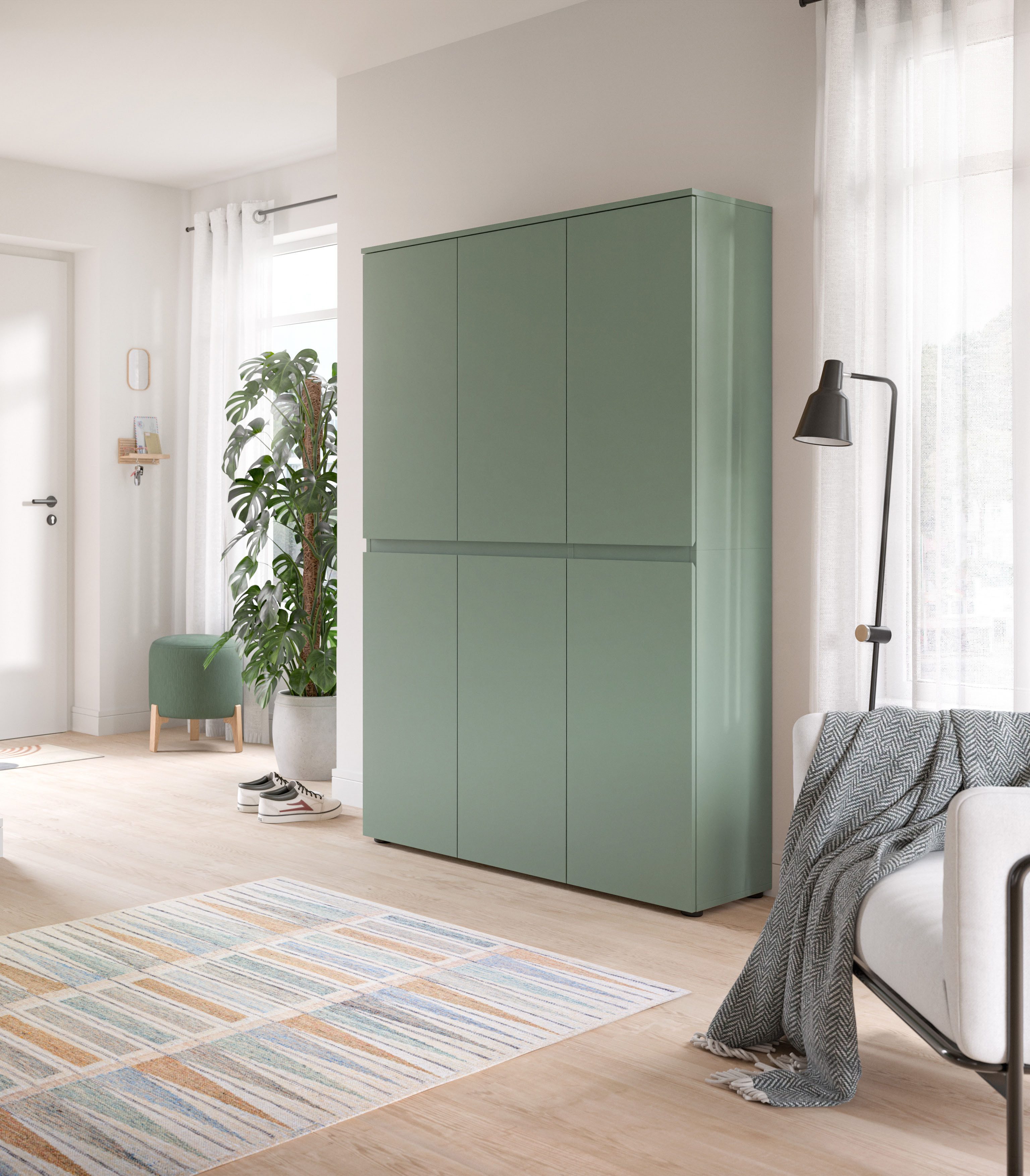 Home affaire Mehrzweckschrank CIPELA (1-St) BxH:105x175 cm, viel Stauraum, variable Einlegeböden, Kleiderstange