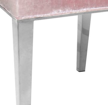 Leonique Stuhl Pinky (Set, 1 St), Knopfheftung am Rücken und silberfarbenen Metallfüßen, Polsterstuhl