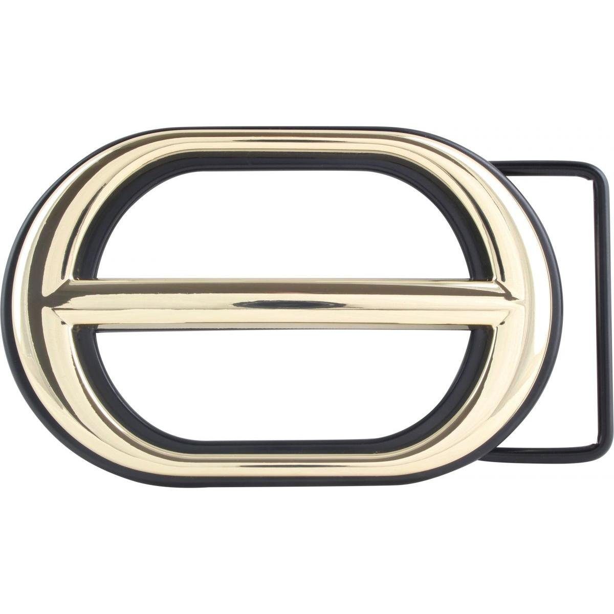 BELTINGER Gürtelschnalle Pantin 4,0 cm - Buckle Wechselschließe Gürtelschließe 40mm - Gürtel bi Gold, Schwarz