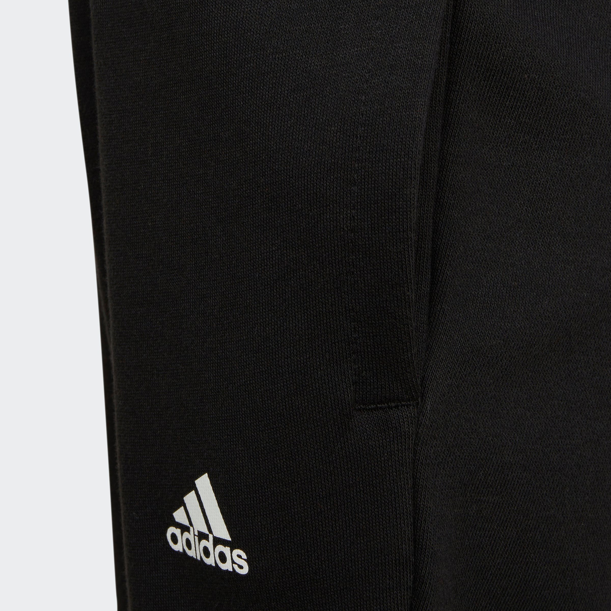 adidas Sportswear Trainingsanzug Black TERRY / (2-tlg) White LOGO JOGGINGANZUG ESSENTIALS FRENCH