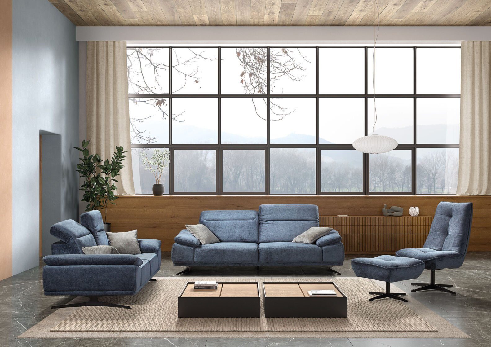 Möbeldreams Chesterfield-Sofa Modernes Sofa-Set Lara 3-3-1 Verstellbare Rückenlehne Chesterfield