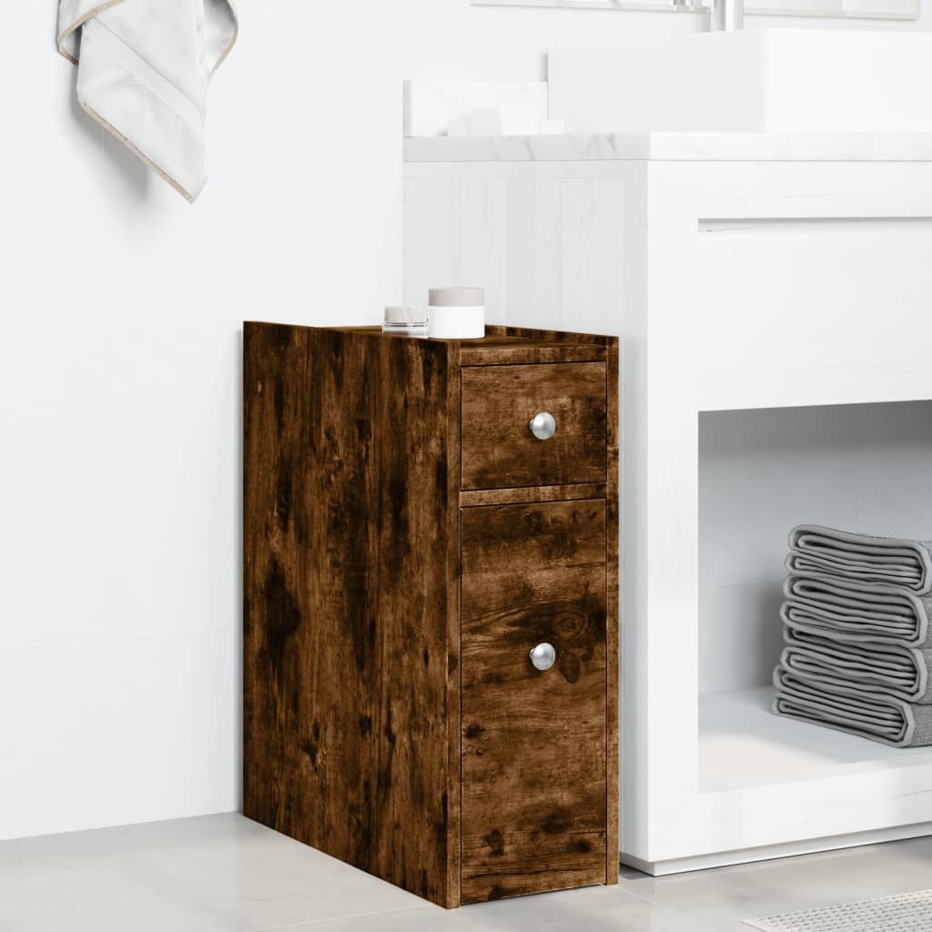 vidaXL Fächerschrank Badschrank Schmal mit Rollen günstig online kaufen