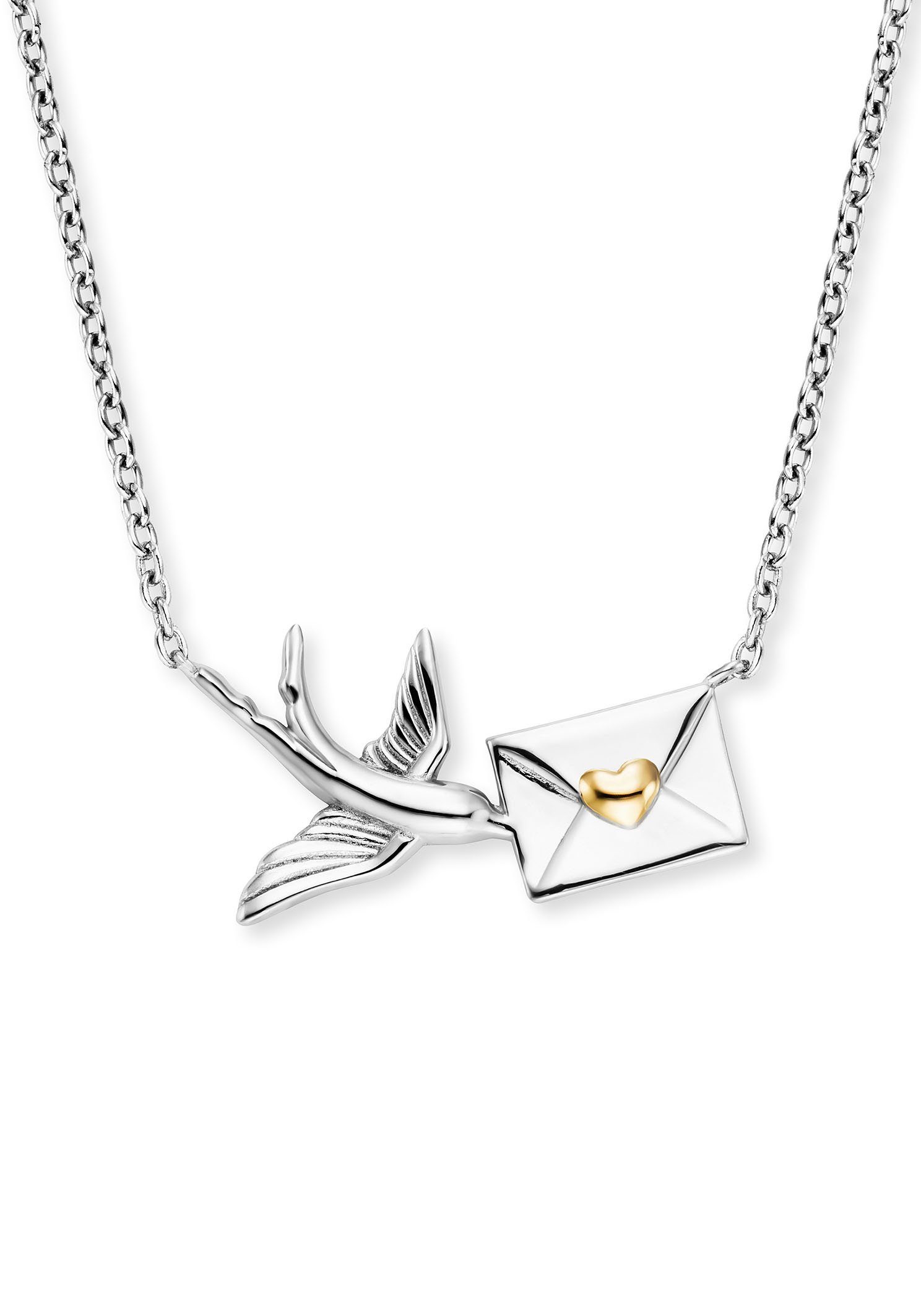 Engelsrufer Kette mit Anhänger Schmuck Geschenk, Schwalbe und Liebespost, ERN-LETTER-BIRD-BIG