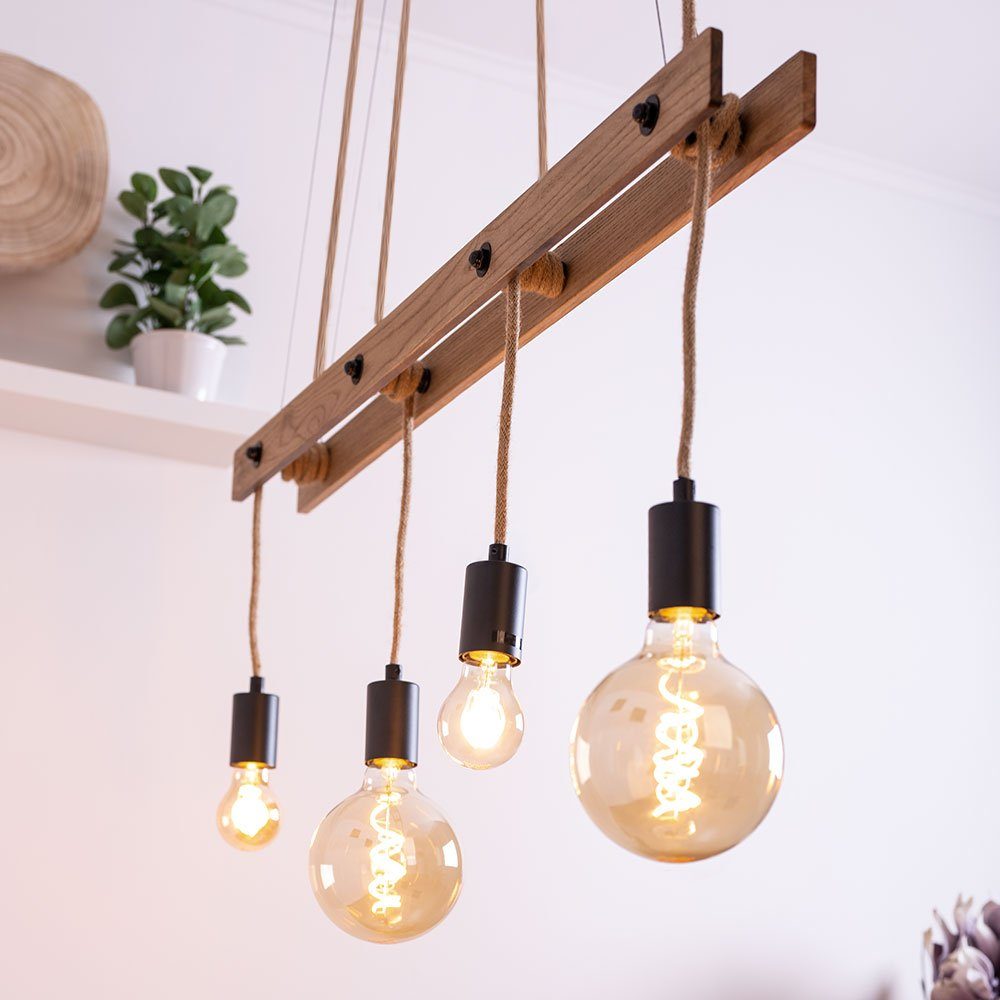 Hanf Seil Wand Leuchte Flur Beleuchtung Wohnzimmer Design Lampe rustikal schwarz 