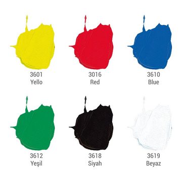 Büst Artdeco Acrylfarbe Grundfarben (Hauptfarben), 6er-75ml Set, Hochdeckend