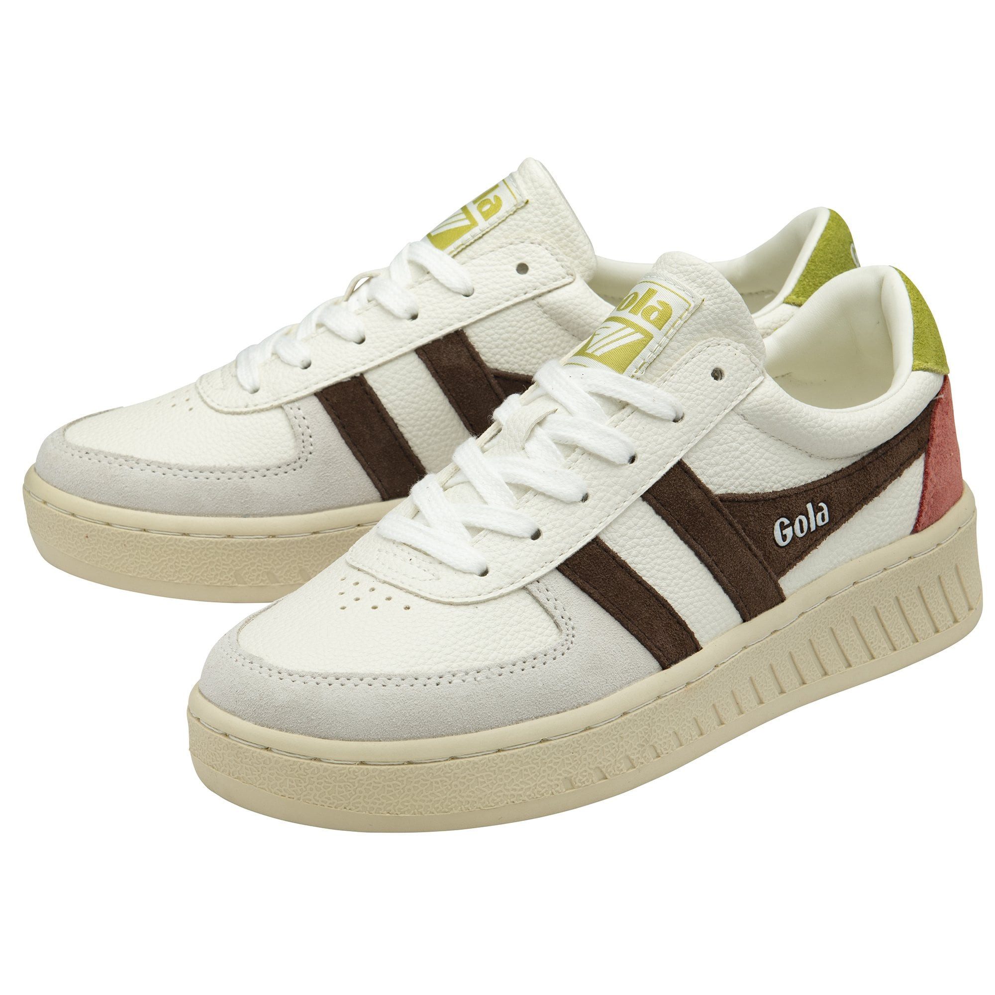 Grandslam Trident weiss/dunkelbraun/moosgrün Damen Sneaker