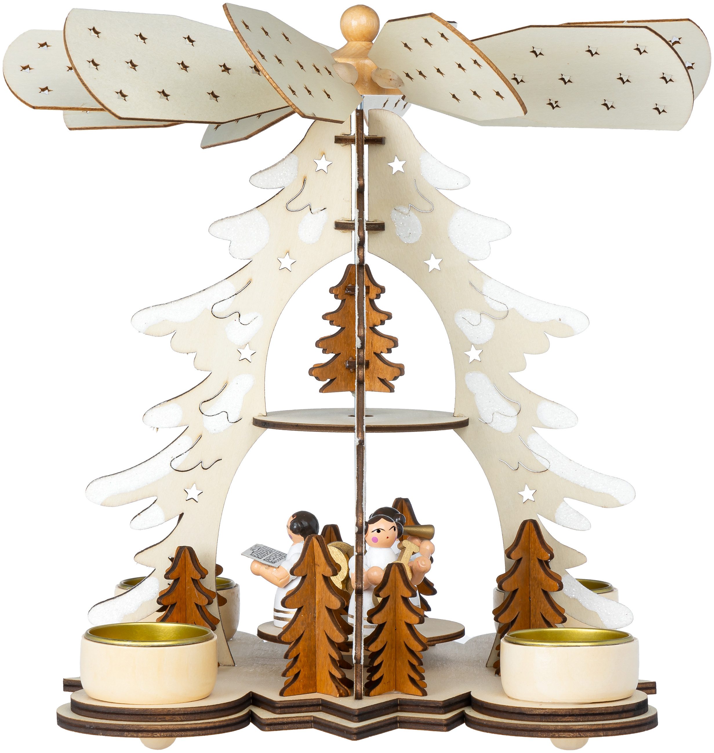 SIKORA Weihnachtspyramide Teelichtpyramide Baum Engelkapelle Pyramide für T günstig online kaufen