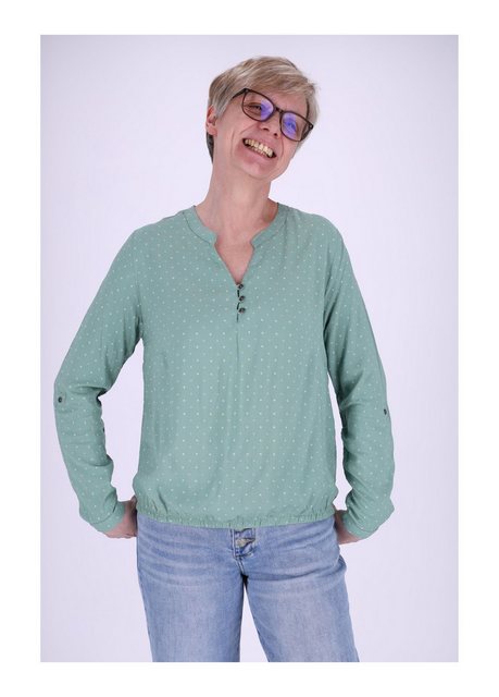 SPLASH OF COLOR Klassische Bluse Schlupfbluse mit Gummibund und Minimalprin günstig online kaufen