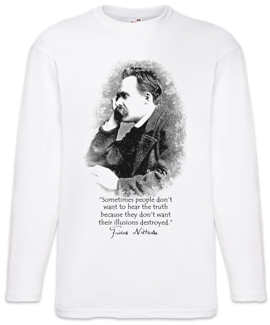Urban Backwoods Langarmshirt Friedrich Nietzsche Illusions Langarm T-Shirt Übermensch Nihilsm (1-tlg) Wagner Zarathustra Gott Tot