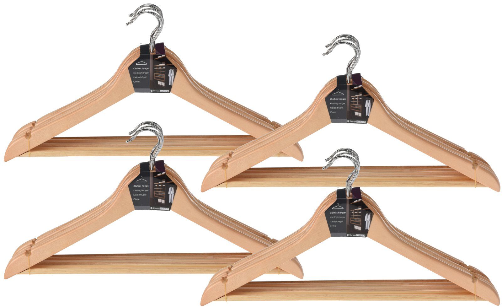 Koopman Kleiderbügel Braun, (24-tlg), Hosenstange, Garderobenbügel, günstig online kaufen