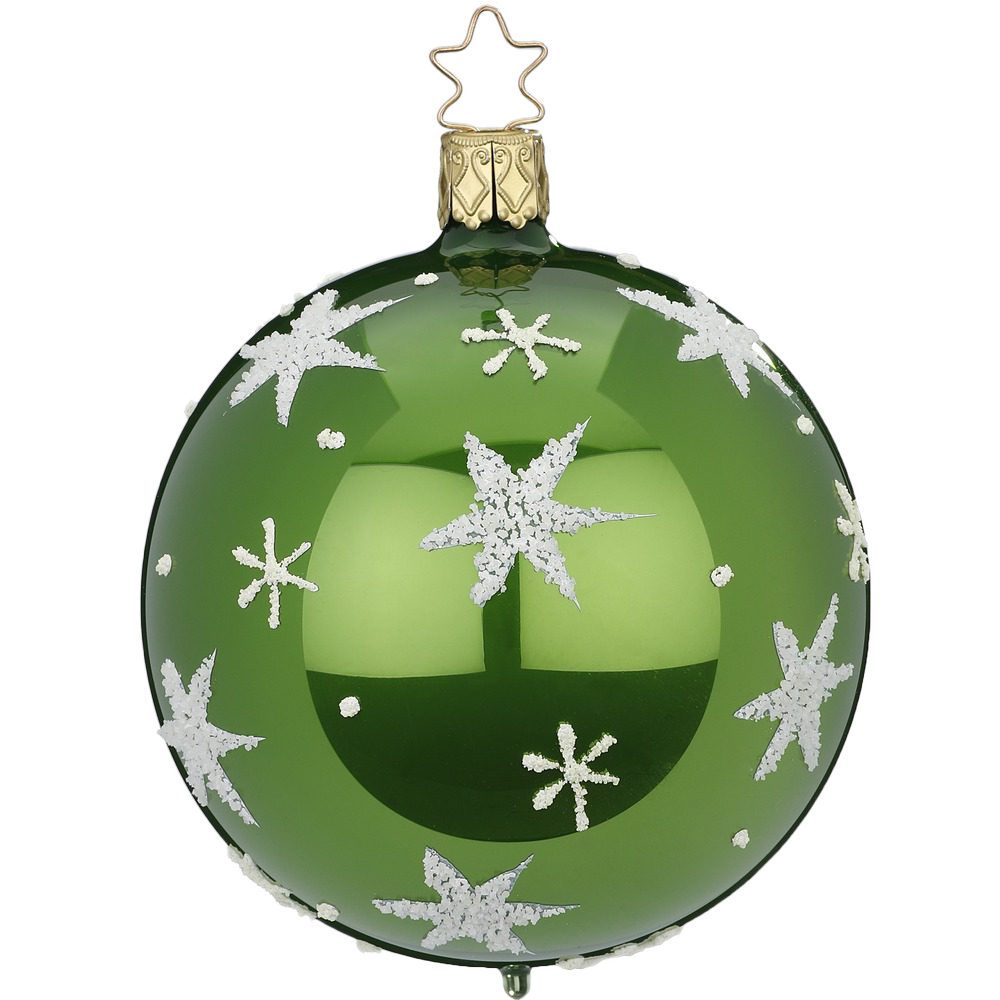 INGE-GLAS® Weihnachtsbaumkugel Sternenhimmel mintgrün, Anderswelt (1 St), leuchtet im Dunkeln, mundgeblasen, handbemalt