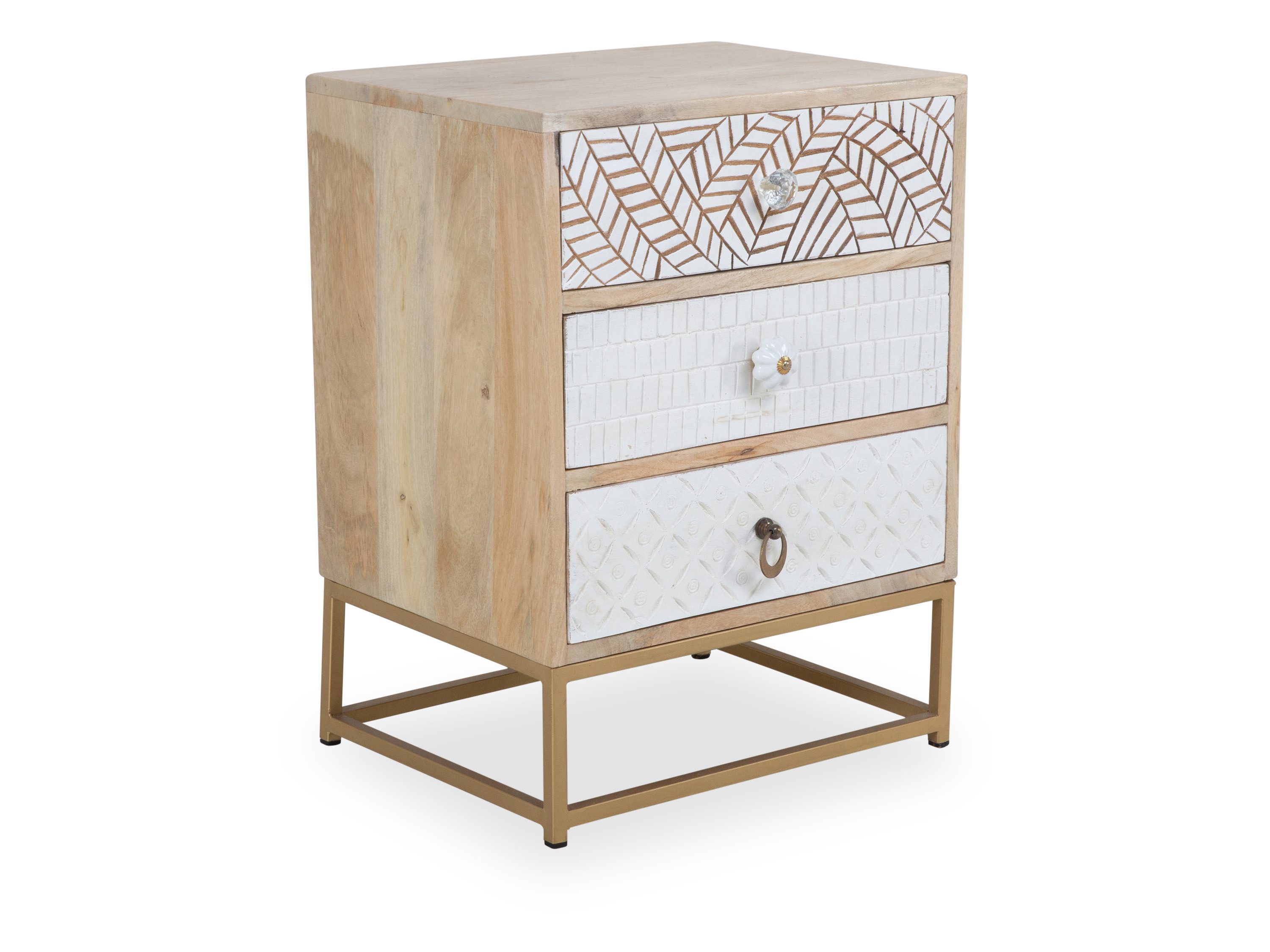 SANSIBAR LIVING Nachttisch Nachtkonsole SANSIBAR AMRUM BHT 45x60x35 cm braun Nachttisch