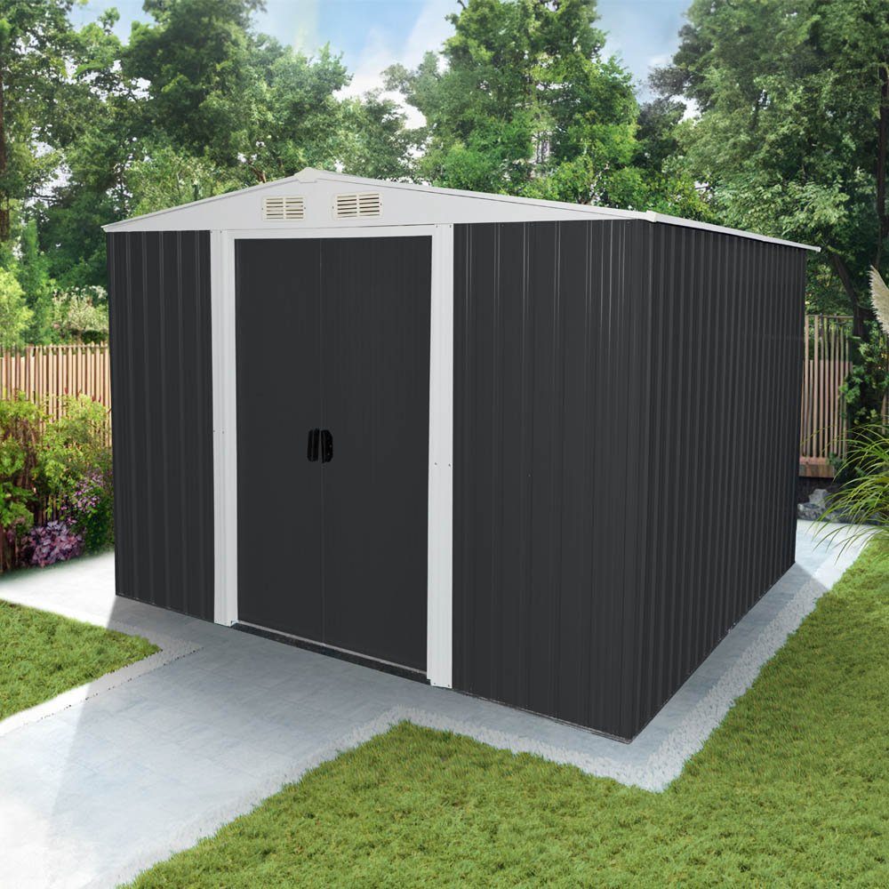 HOME DELUXE Gerätehaus Садовые сараи BOHIO - XXL, BxT: 257x313 cm, 11,6 m³ Gartenhaus, verzinktes Stahlblech 4 Belüftungsöffnungen