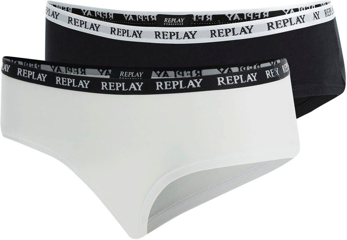 Replay Bikinislip Lady Culotte Style 1 - 2pcs Waterfall pack (Packung, 2er-Pack) black, white