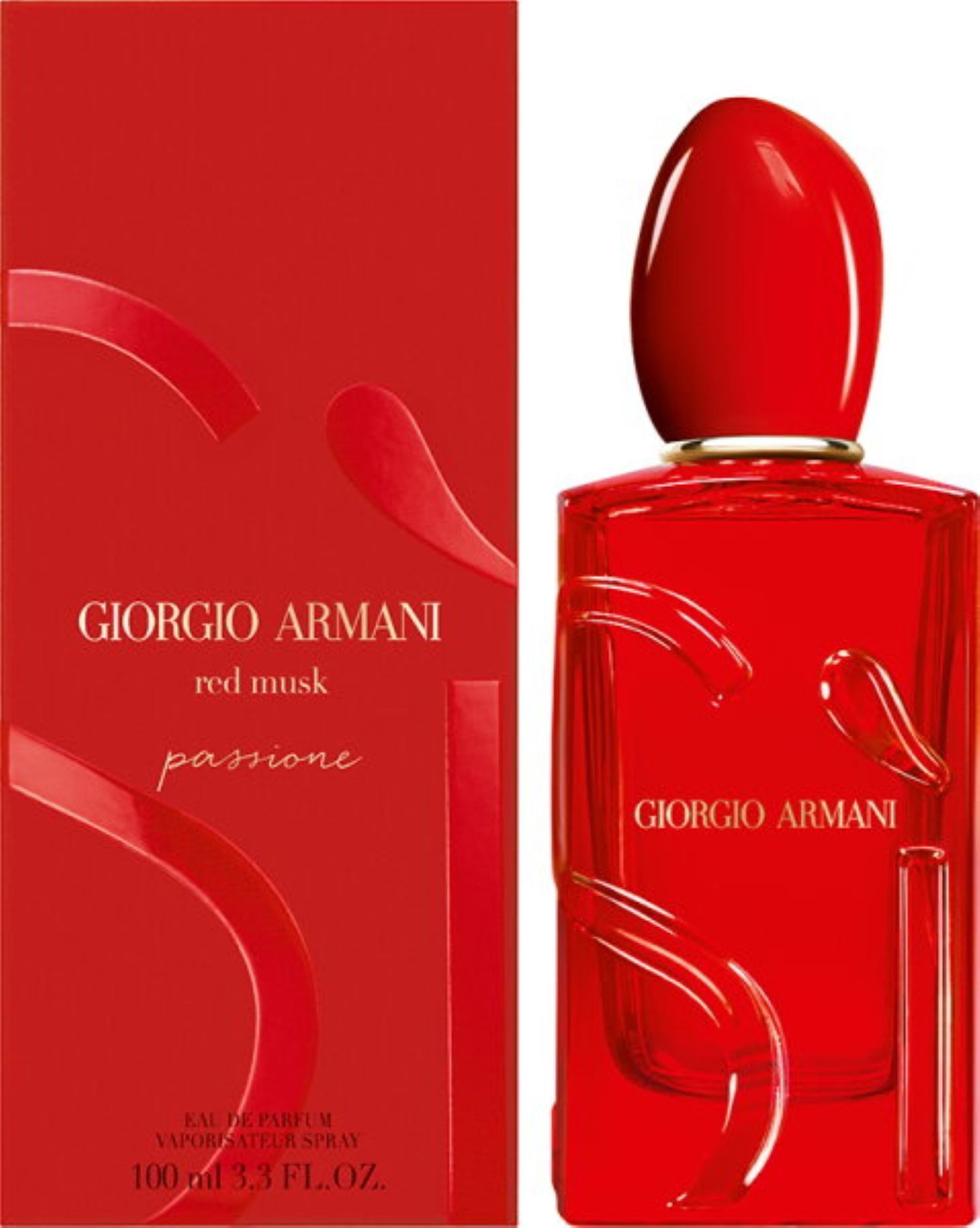 Giorgio Armani Eau de Parfum Sì Passione Red Musk, Eleganter roter Flakon als Symbol für Stärke und Weiblichkeit
