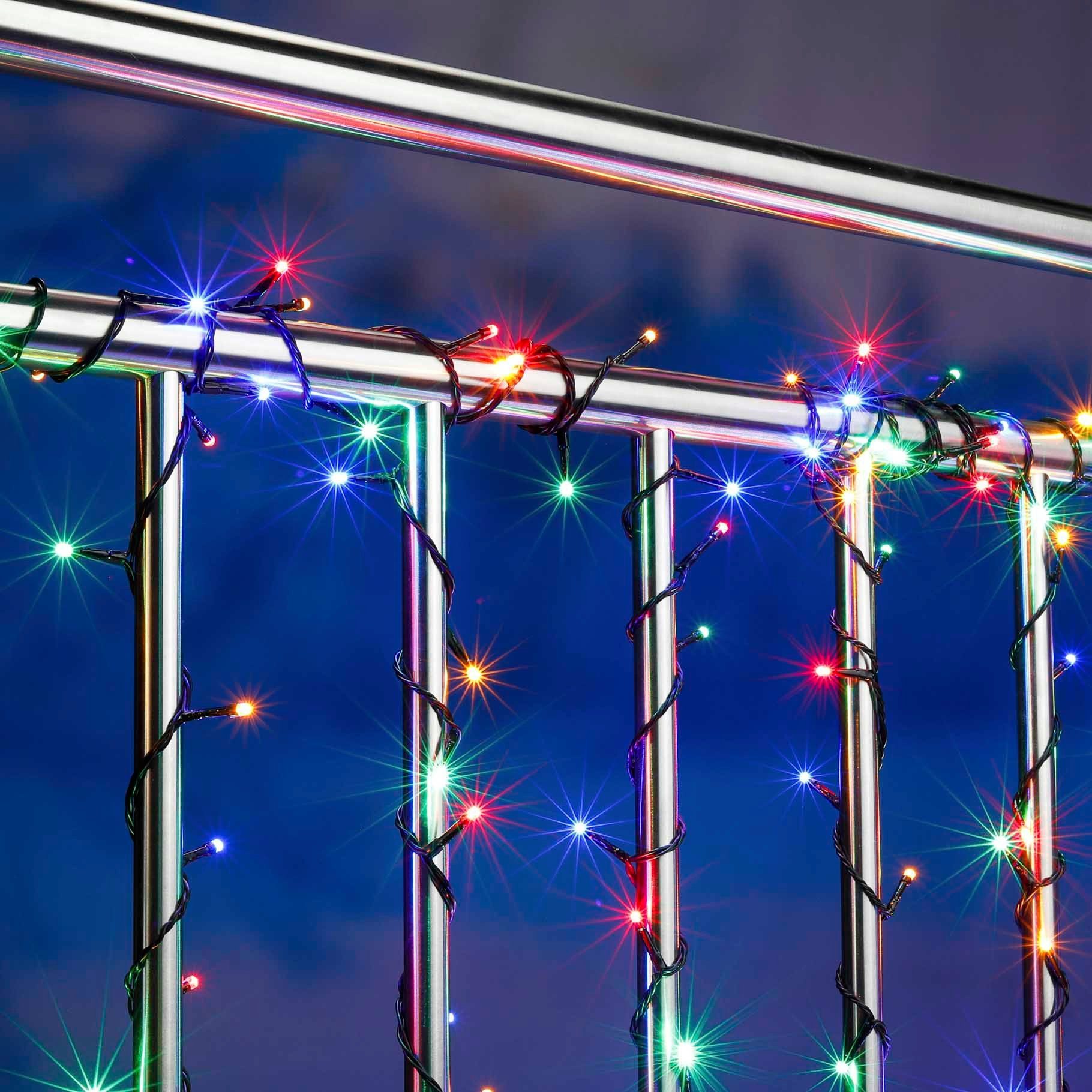 Lichterkette Lichterkette 120 multicolor LED 8F Kontroller,Blinkfunktion Timer