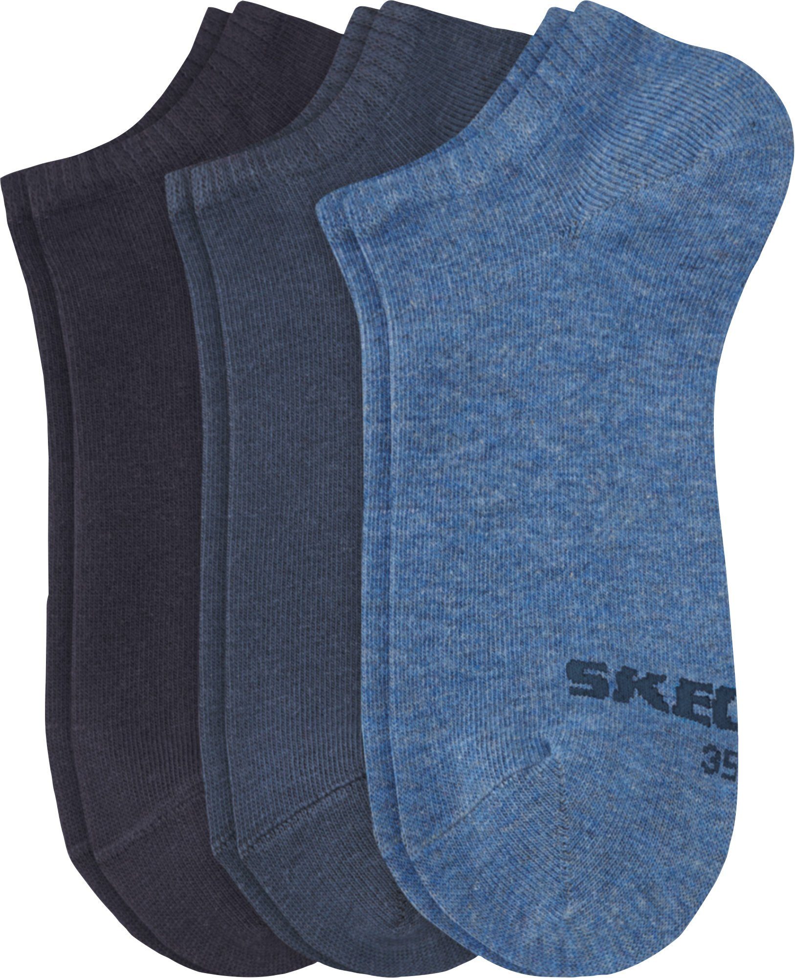 Skechers Socken Damen-Sneaker-Socken 3 Paar Uni blau