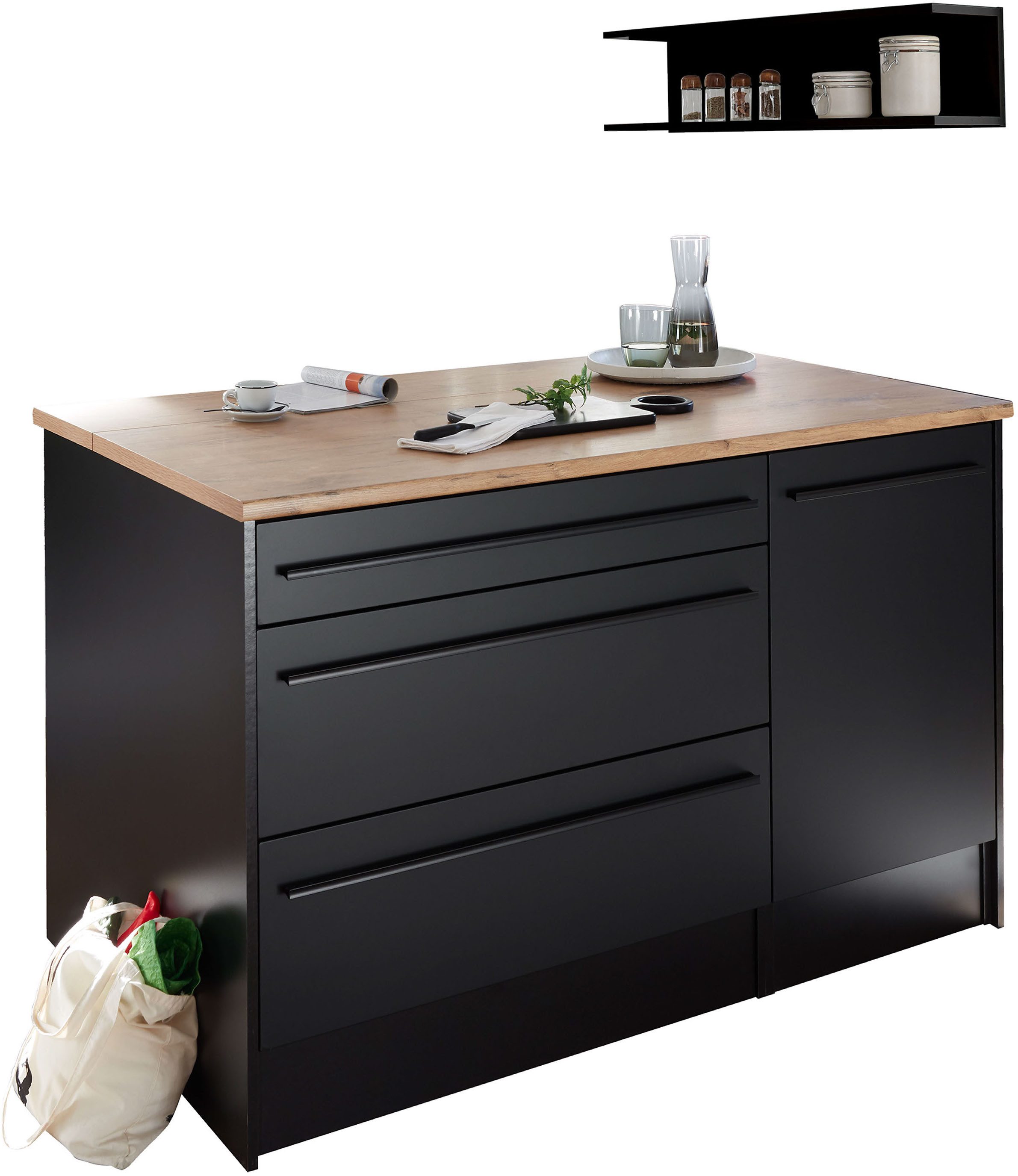 BASIC by Balculina Кухниinsel Jazz Кухниinsel, Breite 145 cm, Türen und Schubkästen