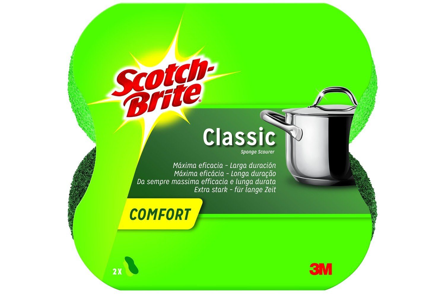 SCOTCHBRITE Vliesschwamm Scotch-Brite CLCNS2 Topfreiniger Classic Comfort Farbe grün
