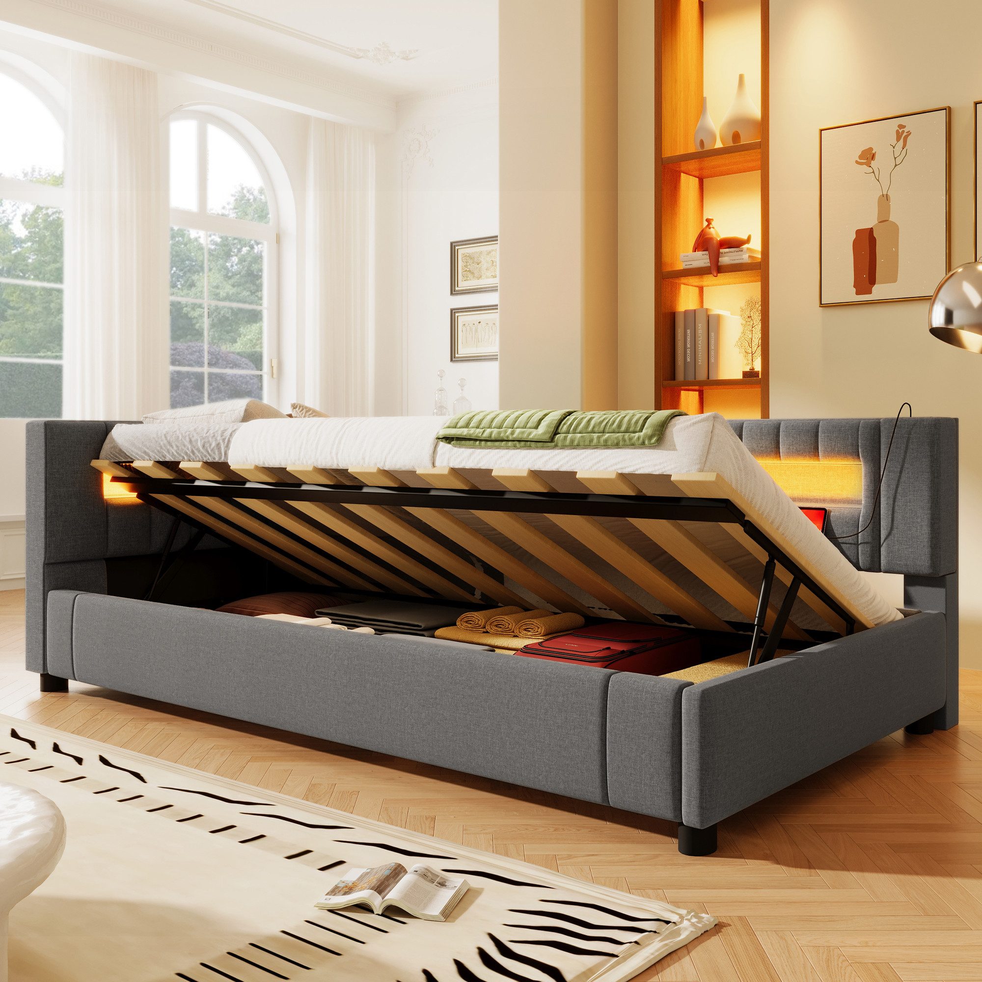 Odikalo Schlafsofa Stauraumbett Daybett Tagesbett USB günstig online kaufen