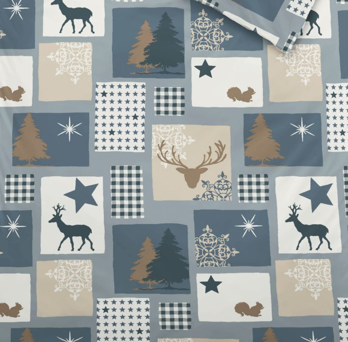 JACK Bettwäsche 135x200cm Hirsch Winter Grau günstig online kaufen