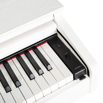 FAME Digitalpiano (DP-2000 E-Piano mit Hammermechanik, 88 anschlagdynamischen Tasten, 16 Klangfarben, 128-stimmiger Polyphonie, Aufnahme-Funktion, Twinova-Modus und Hall/Chorus-Effekten - Weiß), DP-2000 E-Piano, Hammermechanik, 88 Tasten, 16 Klangfarben