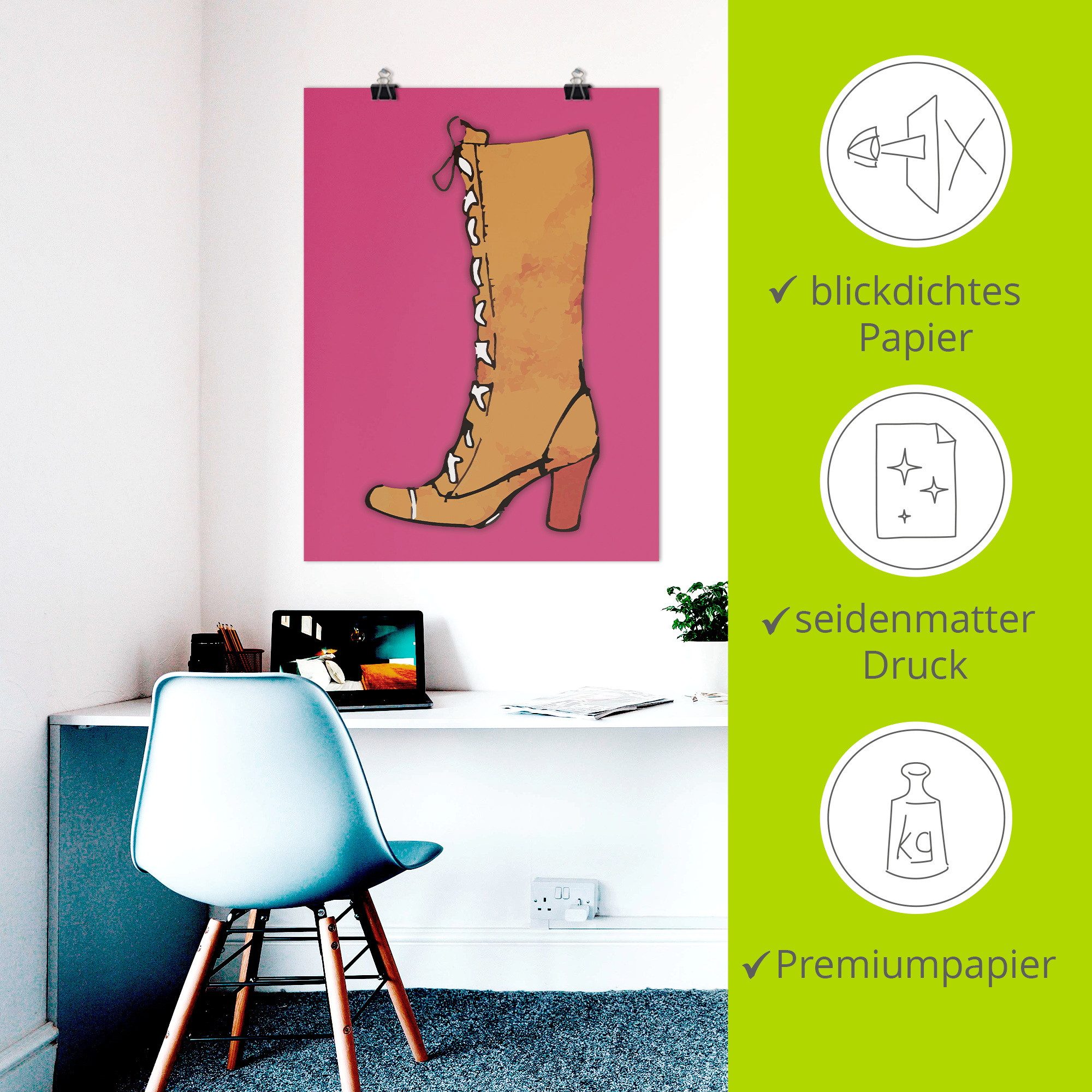 Artland Wandbild Stiefel, Fashion (1 St), als Alubild, Leinwandbild, Poster, Wandaufkleber in verschied. Größen