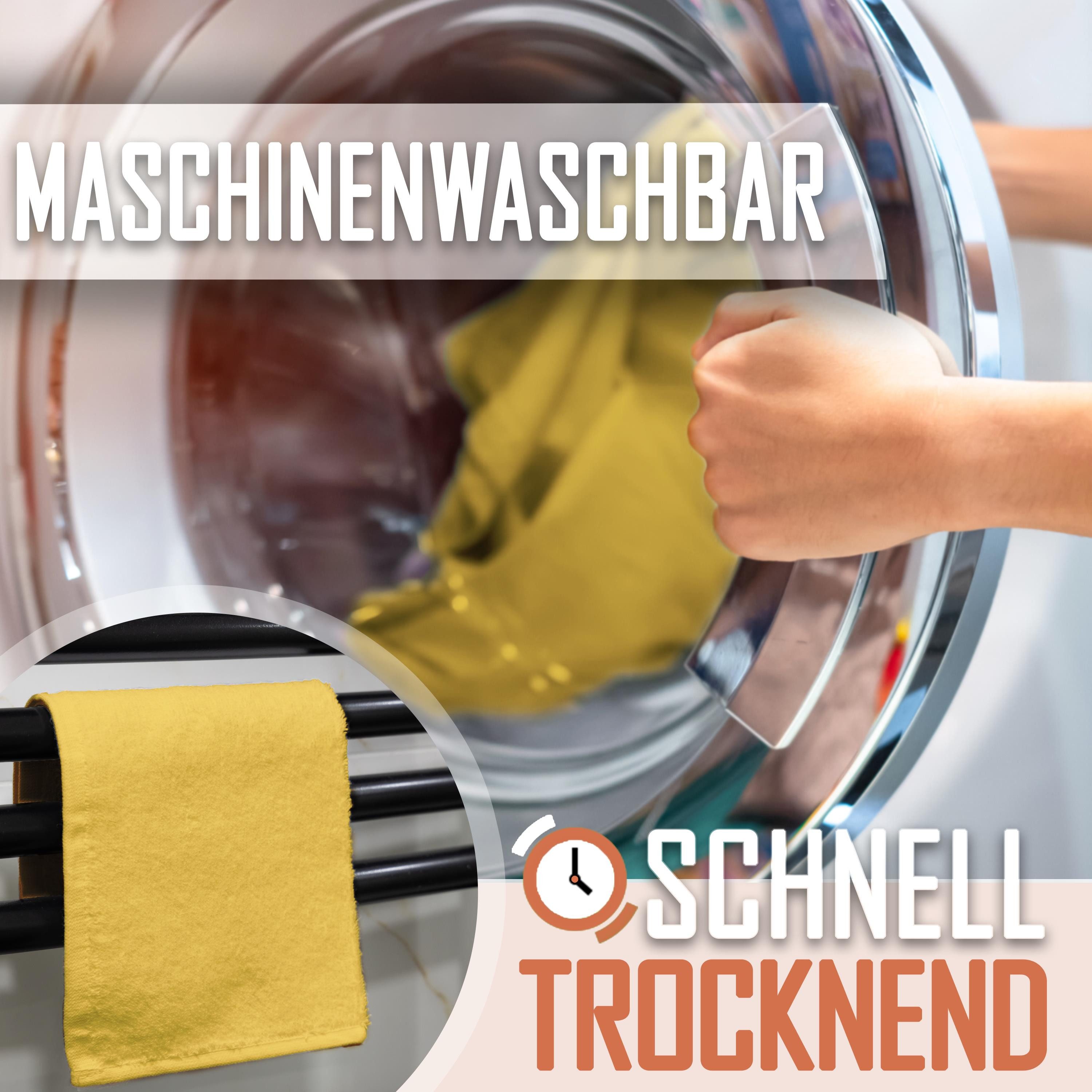 NatureMark Seiftuch 10er-Set Seiftücher 30x30cm 100% Baumwolle, (10-St), Frottier Waschlappen Seiflappen 30 x 30 cm, Gelb – Bild 5 von 5
