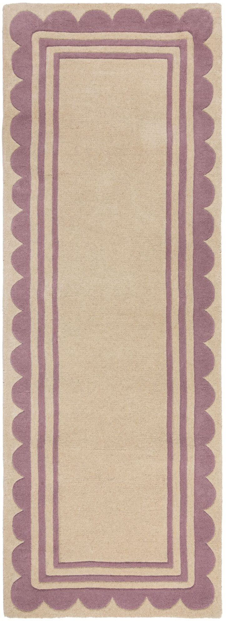 FLAIR RUGS Teppich Lois mit Jakobsmuschelbordüre, rechteckig, Höhe: 10 mm, mit Jakobsmuschelbordüre