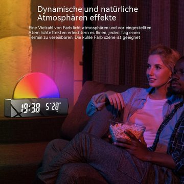 AUKUU Wecker Sonnenuntergang Sonnenuntergang Lampe Wecker multifunktionale elektronische Uhr einfacher LED Nachttisch Weckwecker