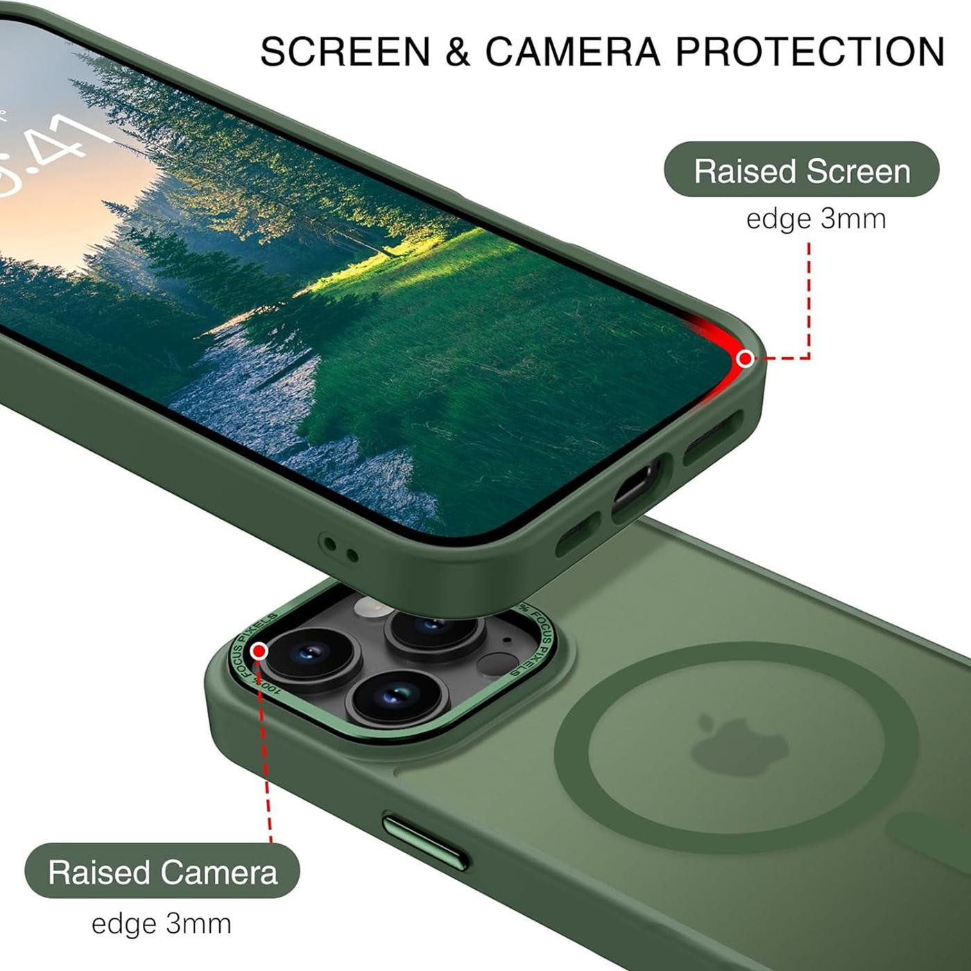 CoolGadget Handyhülle Magnet Hülle für iPhone 14 Pro Max Schutzhülle mit Metall Kamerarahmen 6,7 Zoll, magnetisches Schutzcase Matt Stoßfest kompatibel mit Mags – Bild 2 von 5