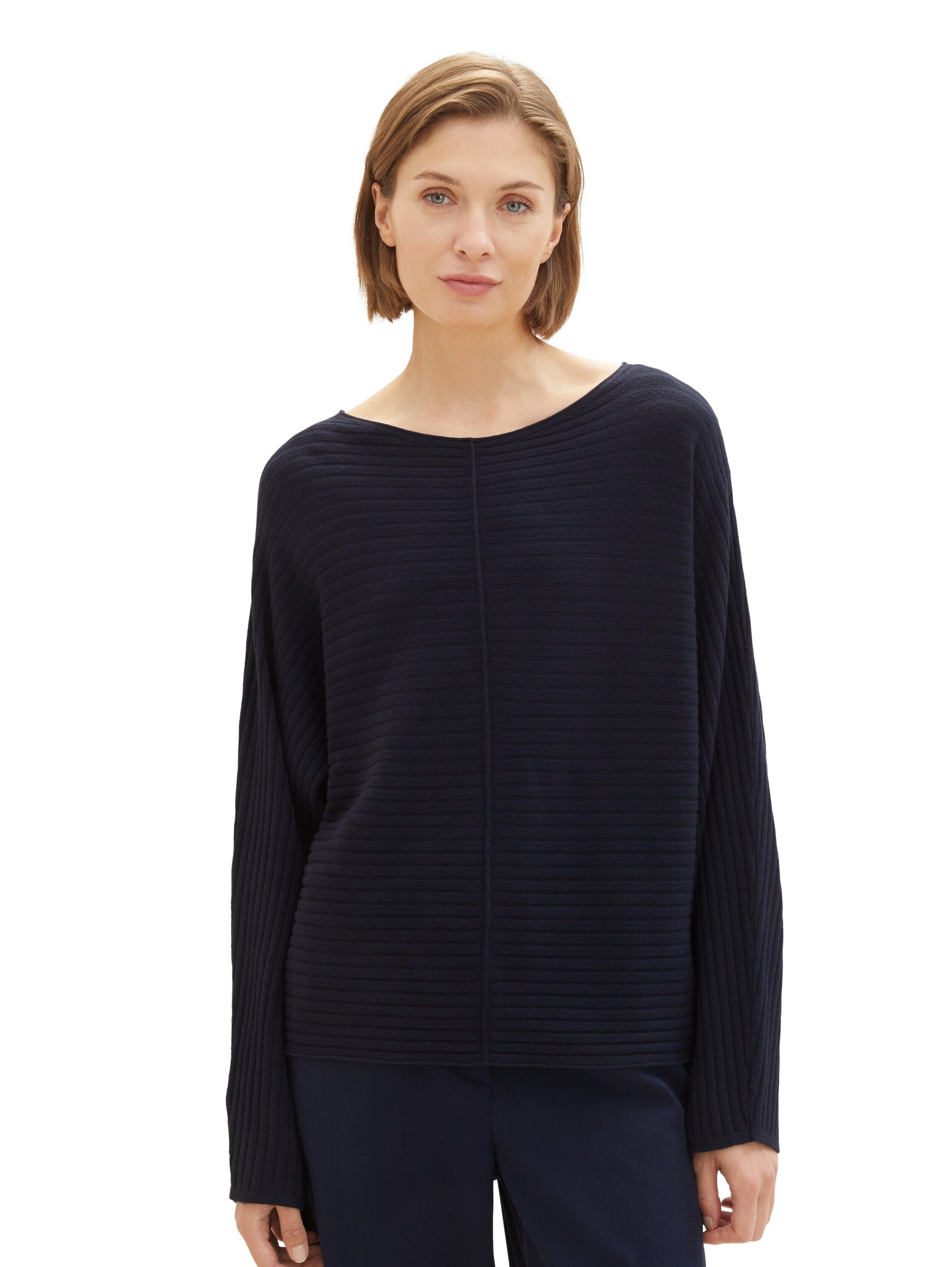 TOM TAILOR Strickpullover mit Strukturierung sky captain blue