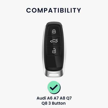 kwmobile Schlüsseltasche Autoschlüssel Hülle für Audi A6 A7 A8 Q7 Q8 (1-tlg), Hardcover Schutzhülle - Schlüsselhülle Cover Case